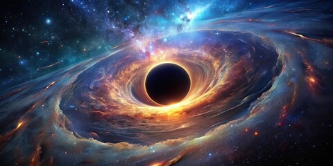 Wall Mural - a stunning close-up image of a black hole in deep space, astronomy, astrophysics, space, galaxy