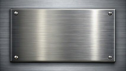 Canvas Print - Brushed metal plate with a sleek and modern design, metallic, texture, shiny, polished, surface, steel, industrial