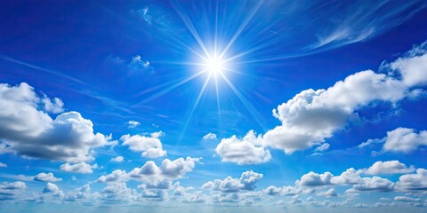 Sticker - Clear blue sky on a sunny day, blue, sky, clear, sunny, day, nature, outdoors, peaceful, serene, bright, summer, weather, fresh