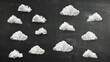 © TheWaterMeloonProjec - Stickers with cloud motifs on chalkboard