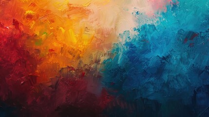 Aufkleber - Abstract painting inspired colorful background
