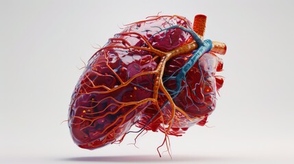 Poster - A heart with red veins and blue veins