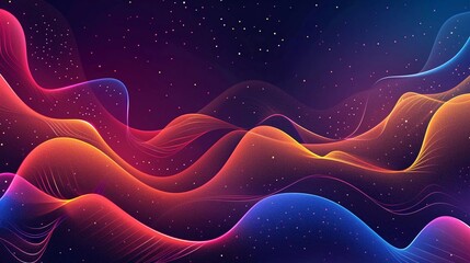 Wall Mural - illustration graphic vector of Abstract background of colorful space waves which is very good