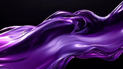 Poster - Abstract purple liquid flow on black background, dynamic shapes and textures. Fluid art concept