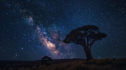 Poster - Stunning Night Sky with Countless Stars and Milky Way Galaxy Nature s Beauty in Focus