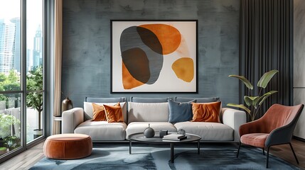 Wall Mural - Modern luxury living room with sofa