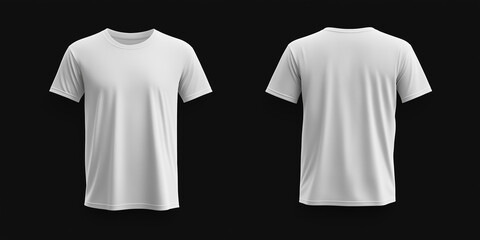 Poster - White t shirt showing front and back view for branding and mockup