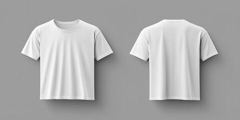 Poster - White t shirt showing front and back view for branding and mockup