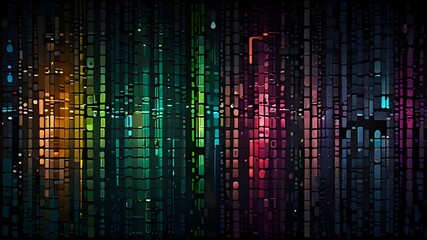 Wall Mural - Abstract data stream matrix like background Generative AI