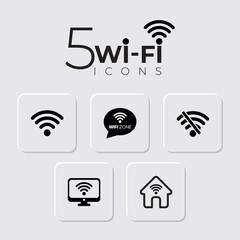 Wall Mural - Wi-fi zone icons set Connection symbol Vector