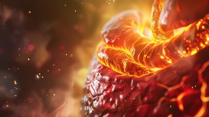 Wall Mural - A red, glowing, and twisted object with a fiery appearance