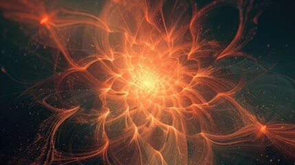 Poster - Mesmerizing cosmic energy burst in a meditative swirling fractal design creating a captivating and ethereal visual experience