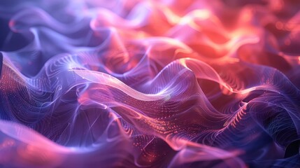 Poster - Tranquil and soothing pulsing abstract visuals in a meditative sound curves style evoking a sense of harmony rhythm and energy flow