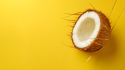 Poster - coconut on isolated background copy space for text