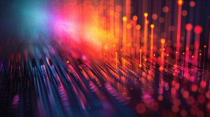 Poster - Captivating audio spectrum visualization featuring soft seamless transitions between a vibrant iridescent color palette  This mesmerizing digital artwork evokes a sense of tranquility and harmony