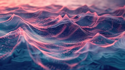 Poster - Soothing and mesmerizing abstract background with tranquil audio visualization waves  Vibrant colorful and dynamic digital showcasing a flow of energy and motion