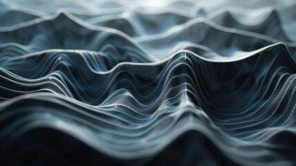 Poster - Soothing Tempo Design with Tranquil Audio Wave Patterns and Fluid Curves  This abstract image features a mesmerizing and captivating visual composition of smooth flowing curves and wave like patterns