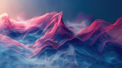 Poster - Ethereal Fluid Motion Captivating Waves of Dynamic Digital Art with Ambient Rhythm and Surreal Color Flow