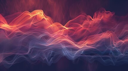 Poster - Captivating abstract design featuring dynamic flowing waves of vibrant energy light and color creating a soothing meditative atmosphere with a tranquil audio tempo