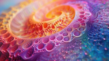 Poster - Vibrant Zen Art with Psychedelic Kaleidoscopic Patterns of Swirling Fluid Gradients and Intricate Iridescent Designs