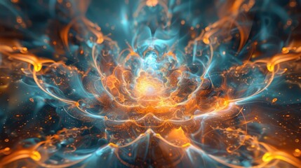 Poster - Vibrant mesmerizing zen patterns pulsing with ethereal cosmic energy and harmonic motion creating a deeply calming and meditative visual experience