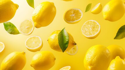 Canvas Print - Floating Lemons: A Citrusy Delight