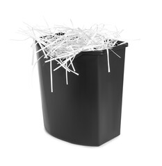 Wall Mural - Shredded paper strips in basket isolated on white