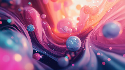 Poster - relaxing 3d abstract background, wallpaper 