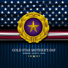 Wall Mural - Gold star mothers day background vector illustration