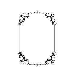 Sticker - rectangular floral frame