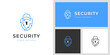 © Agung - cyber security logo icon design with shield and lock key graphic idea for website security, online secure logo vector template