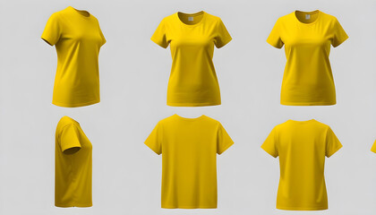 Canvas Print - Yellow tshirt collection mockup front back side 8