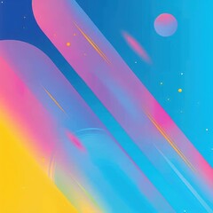 Poster - A vibrant abstract background with colorful gradients and celestial shapes, perfect for modern designs and creative projects.