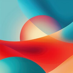 Poster - An abstract composition featuring smooth curves and vibrant colors, evoking a sense of tranquility and modernity.