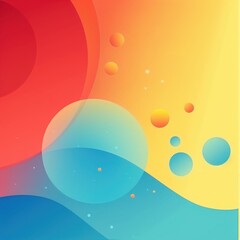 Poster - Vibrant abstract background featuring colorful circles and waves, ideal for artistic and modern design projects.