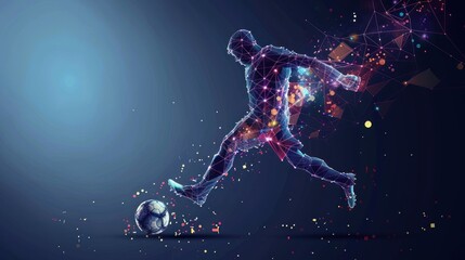 Sticker - Soccer Player in Motion: A Digital Art