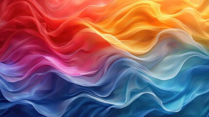 Poster - Colorful curved waves creating a dynamic flow