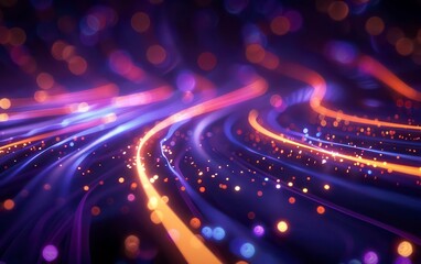 Wall Mural - abstract light trail wallpaper in blue, purple and orange