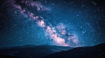 Poster - Stunning Night Sky with Countless Stars and Milky Way Galaxy Nature s Beauty in Focus
