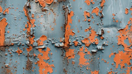 Sticker - Background with peeling paint and corroded metal