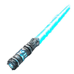 Futuristic Blue Lightsaber with Metallic Handle