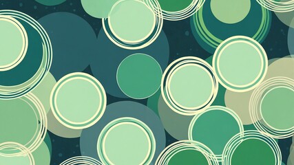 Poster - green polkadots circles retro abstract background illustration art design backdrop copy space