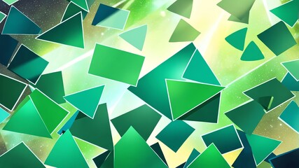 Wall Mural - green triangle pattern shapes retro abstract background illustration art design backdrop copy space