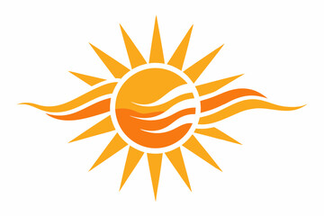 Wall Mural - Sunshine Logo in Waves Vector Illustration of graphic 