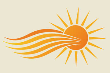 Wall Mural - Sunshine Logo in Waves Vector Illustration of graphic 