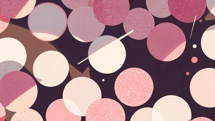 Poster - pink polkadots circles retro abstract background illustration art design backdrop copy space