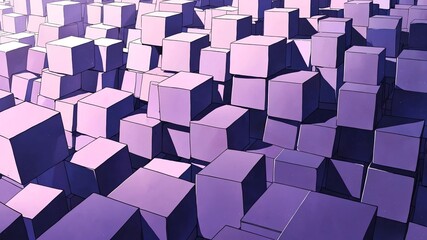 Poster - purple geometric cubes retro abstract background illustration art design backdrop copy space