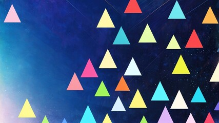 Poster - rainbow triangle pattern shapes retro abstract background illustration art design backdrop copy space