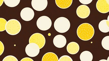 Poster - yellow polkadots circles retro abstract background illustration art design backdrop copy space