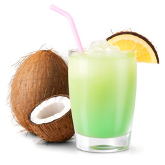 Coconut drink watercolor styl





